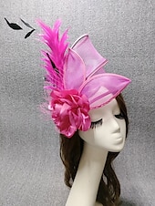 cheap Fascinators-Fascinators Feathers Net Veil Hat Wedding Horse Race With Feather Cap Headpiece Headwear