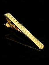 voordelige Heren dassen en vlinderdassen-elegante gouden stropdasclip voor heren – strak design met zwarte inleg, perfect voor zakelijke, formele evenementen en bruiloften