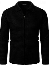 economico Giubbotti e cappotti da uomo-Per uomo Giacca Leggera Giacca Estiva Giacca Camicia Giacca di transizione Vacanza Quotidiano Resistente all&#039;usura Tasca Primavera Autunno Semplice Moda Classico Bavero Regolare Nero Bianco Vino Blu