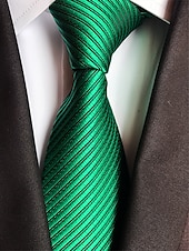 cheap Men&#039;s Ties &amp; Bow Ties-Men&#039;s striped satin tie, a variety of colors to meet different matching needs, suitable for business, wedding and formal events elegant and fashionable tie