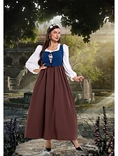 olcso Dirndl-Oktoberfest Ruhák Októberi fesztivál bajor Meadows Női Hagyományos stílusú ruha Ruha Fejpánt