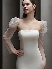 baratos Luvas de Casamento-Renda Até o Cotovelo Luva Elegante / Estilo Clássico Com Cor Pura Luvas de Festa / Casamento