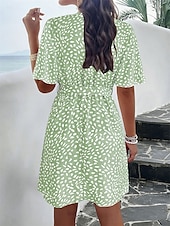 cheap Art&amp;Design Dress-Women&#039;s Mini Dress Corset Dress A Line Dress Casual Vacation Casual Daily Regular Fit Graphic Short Sleeve V Neck Black Green Summer Spring