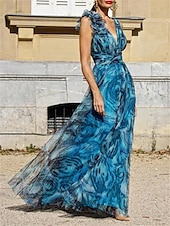 preiswerte Unter 129,99 $-A-Linie Brautmutter Kleid Elegante Party V-Ausschnitt Knielang Chiffon Ärmellos mit Volant Hochzeitsgast Kleid 2025