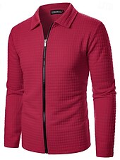 economico Giubbotti e cappotti da uomo-Per uomo Giacca Leggera Giacca Estiva Giacca Camicia Giacca di transizione Vacanza Quotidiano Resistente all&#039;usura Tasca Primavera Autunno Semplice Moda Classico Bavero Regolare Nero Bianco Vino Blu