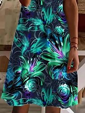 olcso Művészet és Design Ruha-Női Mini ruha hétköznapi ruha Elegáns Tropikus Hawaii Napi Normál Virágos Rövid ujjú Terített nyak Lóhere Nyár