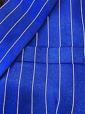 preiswerte Herrenblazer-Herren Abschlußfeier Abendkleidung Blazer Geschäft Formeller Abend Hochzeitsfeier Nur oben Mode Lässig Sommer Frühling &amp; Herbst Polyester Streifen Tasche Lässig / Alltäglich Einreihig Blazer Schwarz