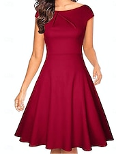 preiswerte abendkleider-Damen kleid lang Casual kleid Maxidress A Linie Kleid Basic Brautkleider schlicht Urlaub Party Arbeit Regular Fit Glatt Ärmellos Rundhalsausschnitt Schwarz Wein Rote Sommer Frühling