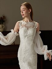 baratos Luvas de Casamento-Renda Até o Cotovelo Luva Elegante / Estilo Clássico Com Cor Pura Luvas de Festa / Casamento