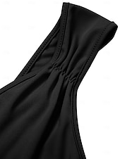 abordables Robe Simple-Robe Midi Femme Robe d&#039;Été Uni Robe Bodycon Hors des Épaules Robe Semi-Formelle Invité de Mariage Cocktail Soirée Ajustement Normal Graphique Sans Manches Col V Noir Vert Bleu Clair