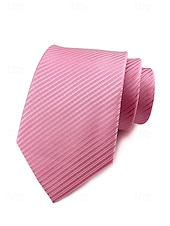 cheap Men&#039;s Ties &amp; Bow Ties-Men&#039;s striped satin tie, a variety of colors to meet different matching needs, suitable for business, wedding and formal events elegant and fashionable tie