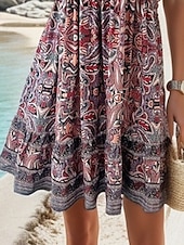 abordables Robes de vacances-Femme robe longue Robe casual Robe Trapèze Elégant mode Décontractées Vacances du quotidien Ample Graphic Manche Courte Col V Noir Jaune Bleu Vert Eté Printemps