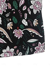 billige Kvinnenes ferietopper-Dame Skjorte Bluse Blomstret Stilfull Fritid Langermet Med stropper Vanlige topper Daglig Trykt mønster Svart Sommer Vår