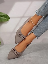 baratos Sapatilhas de mulher-sapatilhas femininas de bico fino com laço – sapatilhas de balé elegantes e respiráveis para uso no escritório e casual