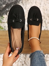 halpa Naisten mokkasiinit ja loaferit-naisten rennot siniset mokasiiniloaferit – pehmeät mokkanahkaiset slip-on -tassut tupsurusetilla, mukavat ajokengät jokapäiväiseen käyttöön