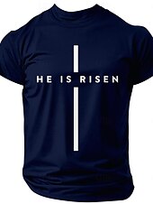 ieftine Credinţă-Paște Bărbați Iisus Tricou 100% Bumbac Manșon scurt Grafic Cămaşă Negru Alb Albastru Închis Tricou confortabil Vacanță Stradă Îmbrăcăminte de designer de modă