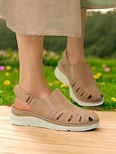 preiswerte Komfortsandalen-Slingback-Freizeitsandalen für Damen – geschlossene Schuhe mit Cut-out-Design, bequem für den Alltag und Frühlings-/Sommeranlässe