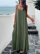 preiswerte Kleider für die Ferien-Damen Minikleid Casual kleid skims dress Basic Brautkleider schlicht Urlaub Täglich Regular Fit Glatt Ärmellos Gurt Schwarz Rote Blau Grün Sommer
