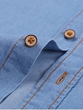 preiswerte Herrenhemd zum Knöpfen-Herren Sommerhemd Freizeithemd Knopfhemd Grau Blau Schwarz Dunkelblau Leicht Blau Langarm Einfach Revers Urlaub Ferien Button-Down Bekleidung 100% Baumwolle Mode Lässig Bequem