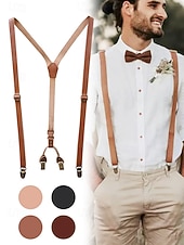 billige Slips og sløyfe for menn-selesett for menn – justerbare y-rygg seler med klips – elegant mote for bryllup, formelle begivenheter og daglig bruk