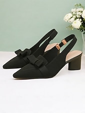 olcso Block Heels-slingback sarok masnival, flyknit hálós felsőrésszel és blokksarkúval elegáns irodai viselethez és esti rendezvényekhez