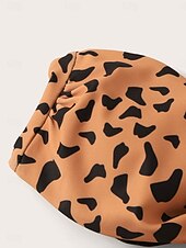 voordelige Bikinisets-Dames Zwemkleding Bikini 2 stuks String Zwempak Blote rug Slank Vakantie Strand Kleding Luipaard Strapless Mouwloos Badpakken