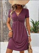 ieftine Rochie simplă-Rochie mini pentru femei Rochie corset Rochie tip T-shirt Rochie tip Tee Rochie casual Vacanță Casual Zilnică Ajustare regulată Grafic Mâneci scurte Gât în V Negru Roșu Albastru Fuchsia Vară