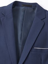 economico Abiti formali-Uomo Completi Matrimonio Nero Blu marino Primavera, Autunno, Inverno, Estate Tuta Dentellato Affari Abbigliamento da lavoro Tinta unita Vestibilità aderente 2 pezzi Monopetto Due Bottoni