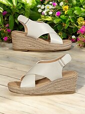 levne Sandály na dovolenou-černé espadrilkové sandály na klínku pro ženy – stylový design s křížovým páskem, pohodlná letní obuv, ideální na pláž a běžné výlety