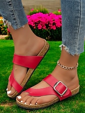 preiswerte Lässige Sandalen-Flip-Flops mit Kreuzriemen und großer Schnalle, bequeme und stylische Sandalen für Damen, perfekt für den Sommer, den Strand und Freizeitausflüge