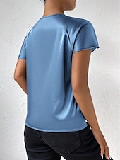 billige Tanks og camisole til kvinner-Kvinnes Camisole Tank Top Ensfarget Elegant Stilren Kortermet V U-ring Regular Topper Bryllupsgjest Arbeid Svart Rosa Marineblå Grønn Khaki Sommer Vår