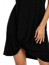 ieftine Rochie simplă-Rochie mini pentru femei Rochie înfășurată Rochie tip T-shirt Rochie tip Tee Rochie de culoare solidă Rochie tip shift Rochie Off The Shoulder Casual Vacanță Casual Zilnică Ajustare regulată Grafic