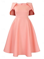 ieftine rochie Kentucky-Kentucky Derby Pentru femei Rochii Midi Rochie A line Rochie de vară Rochie Fit And Flare Rochie cu maneci bufante cocktail Rochii Semi Formale Kentucky Derby Invitat la nunta Logodnă Petrecere cu