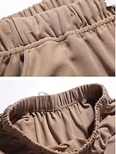 baratos perna larga e cintura alta-Mulheres chinês Moda Básico Capris Cintura Média Tecido Bolsos Com Cordão Conforto Exterior Sem Elasticidade Férias Rua Diário Castanho Avermelhado Marron Escuro Azul Marinho Escuro cáqui Verão