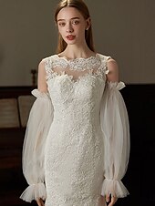 baratos Luvas de Casamento-Renda Até o Cotovelo Luva Elegante / Estilo Clássico Com Cor Pura Luvas de Festa / Casamento