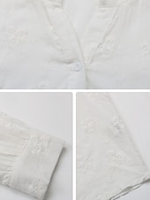 preiswerte Spitzenoberteile-Damen Hemd Bluse Feste Farbe Stilvoll Brautkleider schlicht Langarm Gekerbter Hals Normale Oberteile Täglich Spitze Patchwork Weiß Sommer Frühling