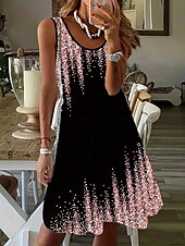 cheap Art&amp;Design Dress-Women&#039;s Mini Dress Casual Dress Petite Dress Sundress Summer Dress Casual Vacation Daily Holiday Regular Fit Ombre Sleeveless Crew Neck Pink Summer