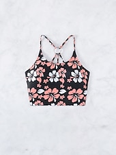 abordables Ensemble de bikinis-Maillots de bain femme bikini 2 pièces maillot de bain short dos nu slim vacances plage mode floral encolure en U sans manches