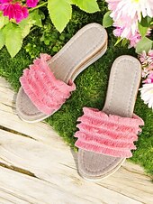 levne Sandály na dovolenou-dámské pruhované třásňové espadrilkové sandály na klínku – pohodlné sandály na platformě pro běžné nošení, pláž a dovolenou