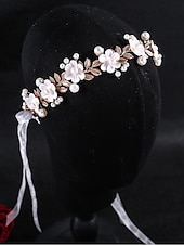 billige Bryllupshodeplagg-pannebånd Tøy Bryllup Elegant Årgang Med Perle Blomster Hodeplagg Hodeplagg