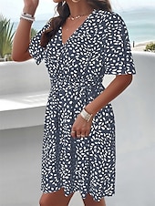 cheap Art&amp;Design Dress-Women&#039;s Mini Dress Corset Dress A Line Dress Casual Vacation Casual Daily Regular Fit Graphic Short Sleeve V Neck Black Green Summer Spring