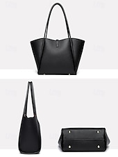 voordelige Handtas &amp; Draagtassen-Groene tas van imitatieleer voor dames, eenvoudig ontwerp, gouden gespversiering - stijlvolle en praktische tas voor werk, winkelen en dagelijks gebruik zwart wit rood