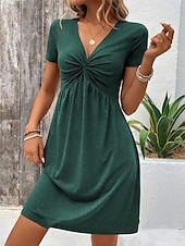 ieftine Rochie simplă-Rochie mini pentru femei Rochie corset Rochie tip T-shirt Rochie tip Tee Rochie casual Vacanță Casual Zilnică Ajustare regulată Grafic Mâneci scurte Gât în V Negru Roșu Albastru Fuchsia Vară