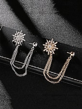 voordelige Heren dassen en vlinderdassen-elegante kristallen ster revers speld met gouden kettingen – stijlvolle broche voor mannen en vrouwen, perfect voor pakken, bruiloften en formele gelegenheden