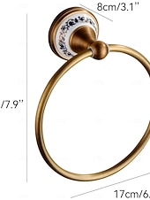 Недорогие Держатели для полотенец-держатель для полотенец из матовой латуни, старинная вешалка из латуни, держатель для полотенец для рук, для ванной комнаты, кухонные принадлежности, настенный, дизайн из фарфора