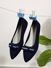baratos Sapatilhas de mulher-sapatilhas femininas de bico fino com laço – sapatilhas de balé elegantes e respiráveis para uso no escritório e casual