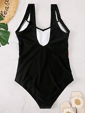 billige Onepiece badedrakter-Dame Badetøy Ett stykke Monokini Badedrakt Åpen rygg Midjekontroll Høy Midje Tynn Ferie Strand Klær Nyanse Leopard V-hals Ermeløs Badedrakter