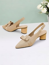 olcso Block Heels-slingback sarok masnival, flyknit hálós felsőrésszel és blokksarkúval elegáns irodai viselethez és esti rendezvényekhez