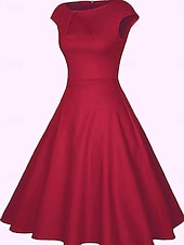 preiswerte abendkleider-Damen kleid lang Casual kleid Maxidress A Linie Kleid Basic Brautkleider schlicht Urlaub Party Arbeit Regular Fit Glatt Ärmellos Rundhalsausschnitt Schwarz Wein Rote Sommer Frühling