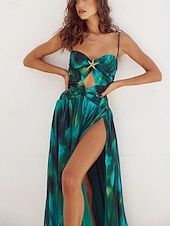 preiswerte Schwimmresse-Damen Badeanzug 2 Stück Monokini Rock Bademode Rückenfrei Bauchkontrolle Hohe Taillenlinie Schlank Urlaub Strandbekleidung Farbverlauf V Ausschnitt Ärmellos Badeanzüge